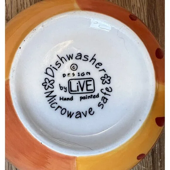 Hues N Brews Teapot Set w/ 2 Cups & Tray Ceramic Yellow Orange Hand Painted - Picture 9 of 11